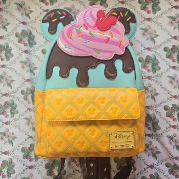 Loungefly Handbags - Loungefly Disney Ice Cream Backpack - Brown, Yellow, Blue